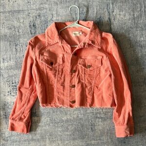 Alice + Olivia large cropped Pink Corduroy Jacket
